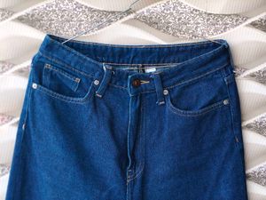 Classic Blue Wide Leg Denim Jeans