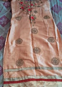 Elegant Peach Kurta Set with Embroidery