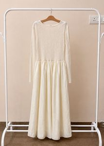 Cream Textured Maxi Dress
