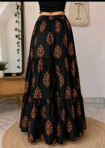 Combo of 2 Bohemian Tiered Maxi Skirts