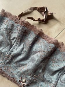Lace Trimmed Light Blue Bra