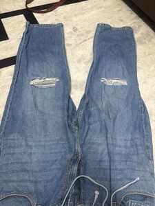 Blue Distressed Denim Jeans