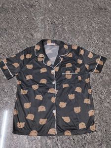 Cute Bear Print Korean Style Pajama Set