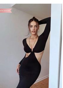 Cut-Out Long Sleeve Dress