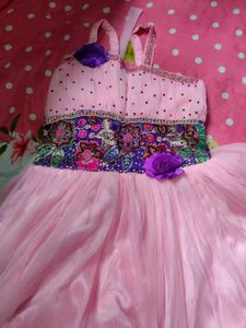 Beautiful Pink flowy dress with crop top