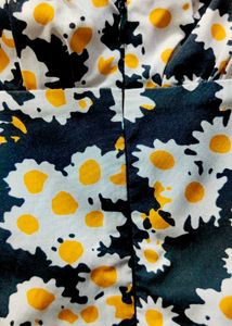 Navy Floral Mini Dress with Tie Front