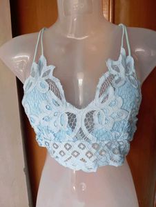 Blue Lace Bralette Top