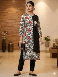 Floral Fusion Dual-Tone Kurta