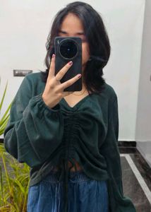 Green Ruched Top