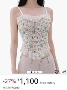 Floral Lace Trim Crop Top