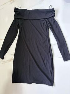 Ginger By Lifestyle Chic Off-Shoulder Black Dress