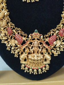 Exquisite Gold Plated Lakshmi Haram Set