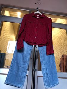 Stylish red check shirt and jeans🕸️🕷️