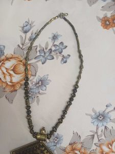 Ethnic Necklace Set with Green Beads