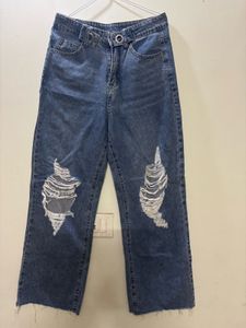 Distressed Blue Denim Jeans