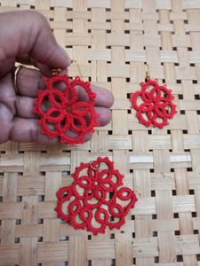 Needle Tatting Lace Jewelry Set