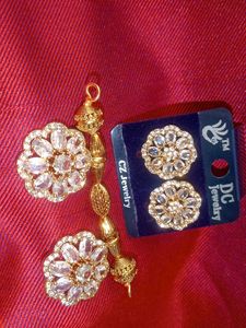 Stunning CZ Stud Earrings and Pendant Set