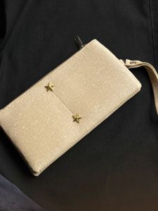 Chic Beige Clutch with Star Accents