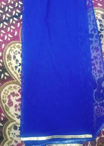 Blue Colour Dress White Sequence Work