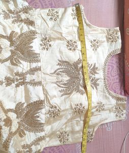 Embroidered Sleeveless Silk Gown