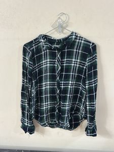 Green Plaid Button-Up Shirt