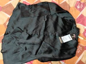 Women's Black Satin Shirt
