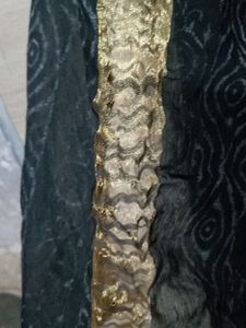 Black Dupatta With Gold Borders
