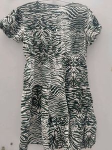 Stylish aesthetic Zebra Print Button-Up midi Dress