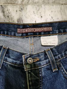 woens Blue Denim Folded Hem Shorts