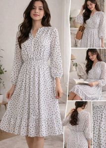 Heart Print Midi Dress