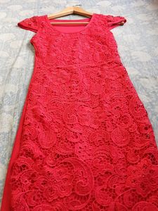 Elegant Red Lace Dress