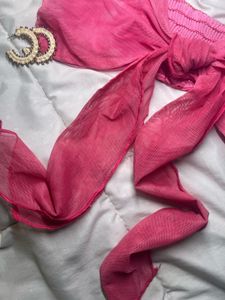 Pink Bow Crop Top