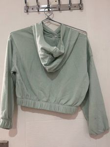 H&amp;M Crop Sweatshirt With Hoodie