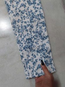 Floral Print Slim Fit Pants