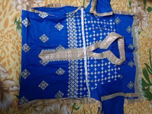 Royal Blue Embroidery Kurti