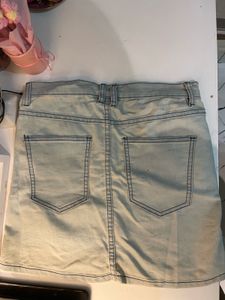 Light Wash Denim Mini Skirt