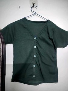 Stylish Green Button-Up Top