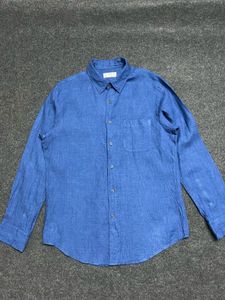 Blue Long Sleeve Linen Shirt