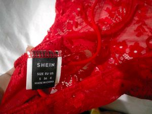 Red lace bralette