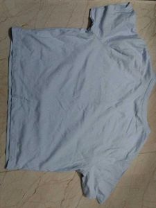Light Blue T-Shirt with Flower Appliques