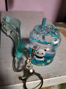 Cute Panda Bubble Tea Keychain