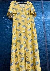 Vero Moda Floral Print Yellow Maxi Dress