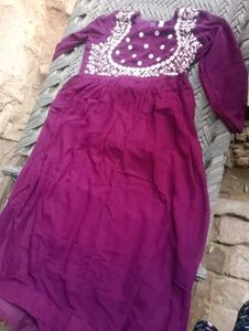 Elegant Purple Embroidered Anarkali