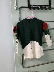 Unique Rose Applique Blouse