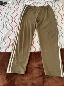 Olive Green Track Pants with Stripes