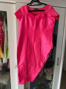 Vibrant Pink Asymmetrical Dress