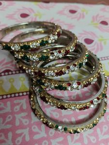 Sparkling Stone Bangles (Set of 6)