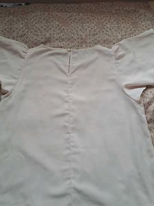 Beige Flutter Sleeve Top