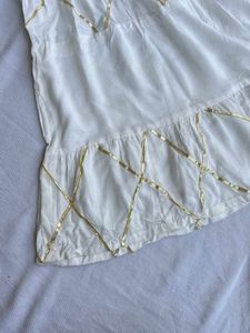 White Embellished Palazzos