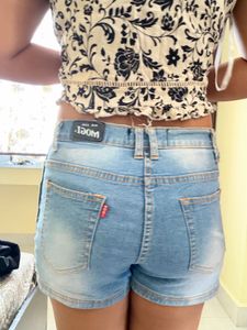 Ripped Denim Shorts